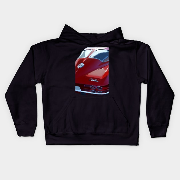 1963 Chevy C2 Corvette Sting Ray - stylized Kids Hoodie by mal_photography